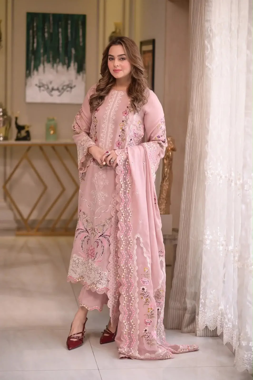 3 Piece Unstitched Chicken Kari Embroidered Lawn Suit