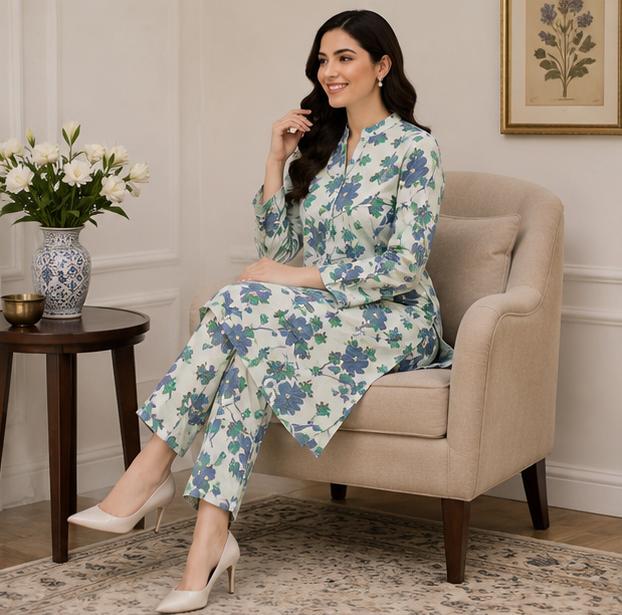 2 Piece Printed Lawn Suit – Premium Soft Fabric