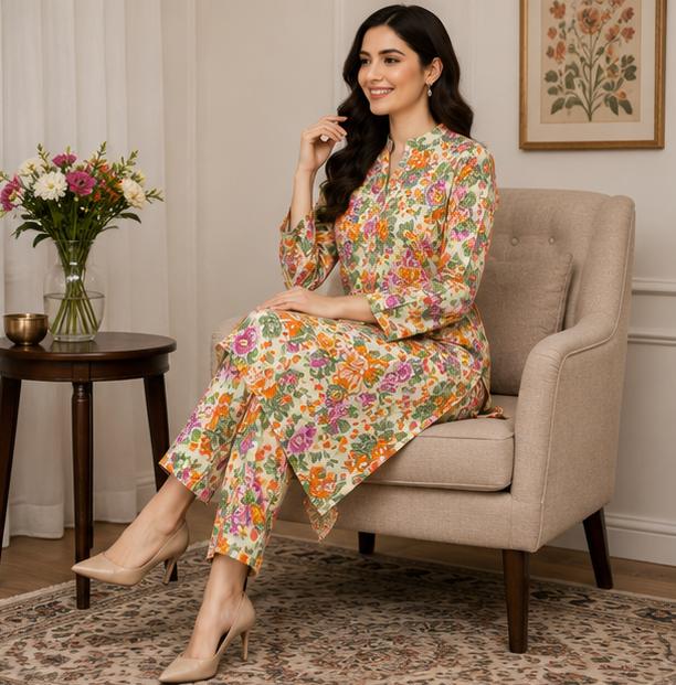 2 Piece Printed Lawn Suit – Premium Soft Fabric