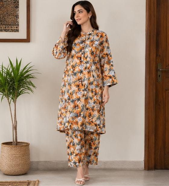 2 Piece Printed Lawn Suit – Premium Soft Fabric