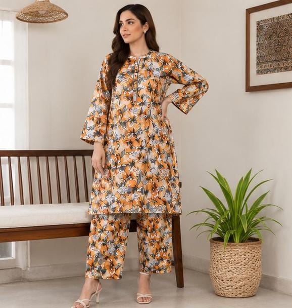 2 Piece Printed Lawn Suit – Premium Soft Fabric