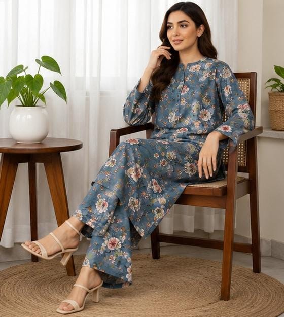 2 Piece Printed Lawn Suit – Premium Soft Fabric