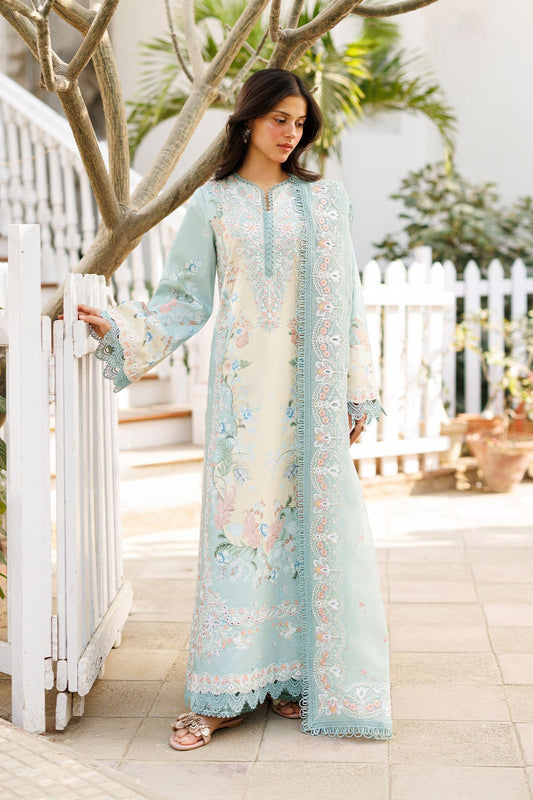 Premium 3 Piece Unstitched Embroidery Suit with Embroidered Shiffon Dupatta