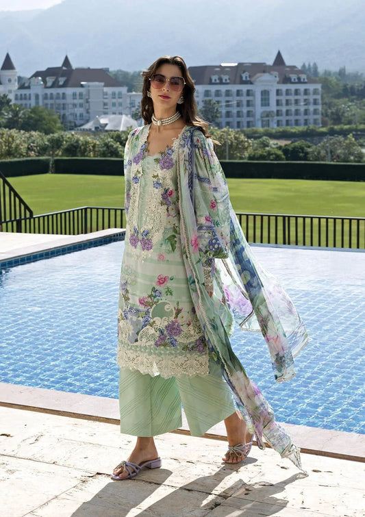 Premium 3 Piece Unstitched Suit with Printed Silk Dupatta