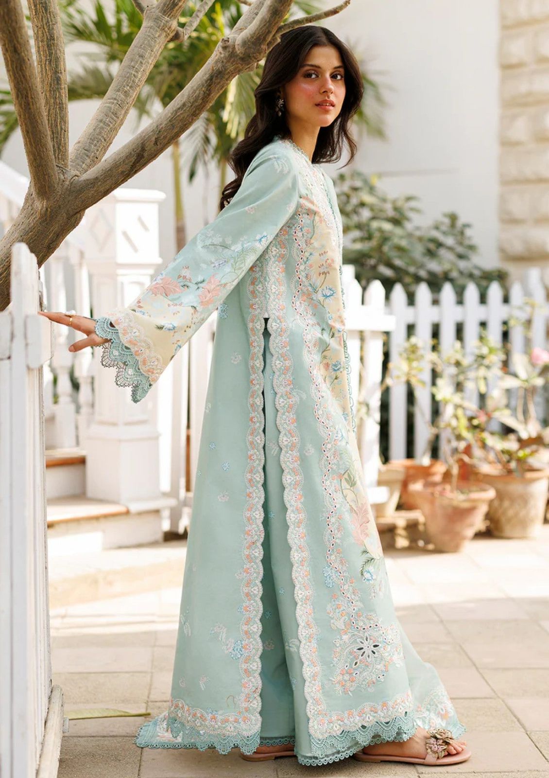Premium 3 Piece Unstitched Embroidery Suit with Embroidered Shiffon Dupatta