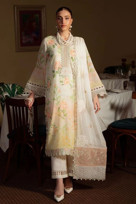 Premium 3 Piece Unstitched Suit with Heavy Embroidered Shiffon Dupatta