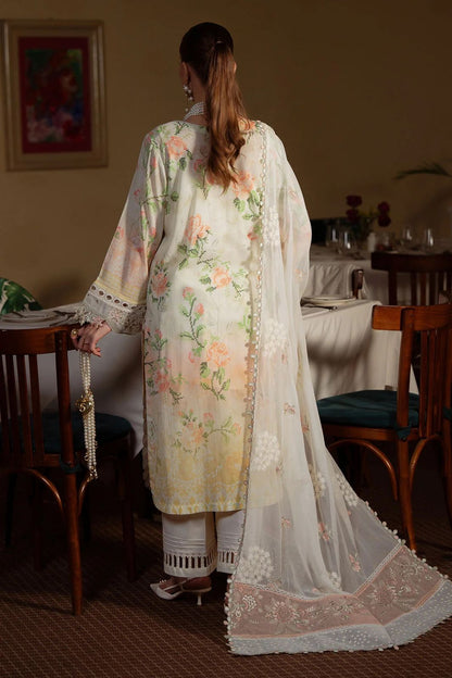 Premium 3 Piece Unstitched Suit with Heavy Embroidered Shiffon Dupatta