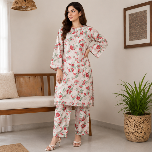 2 Piece Printed Lawn Suit – Premium Soft Fabric