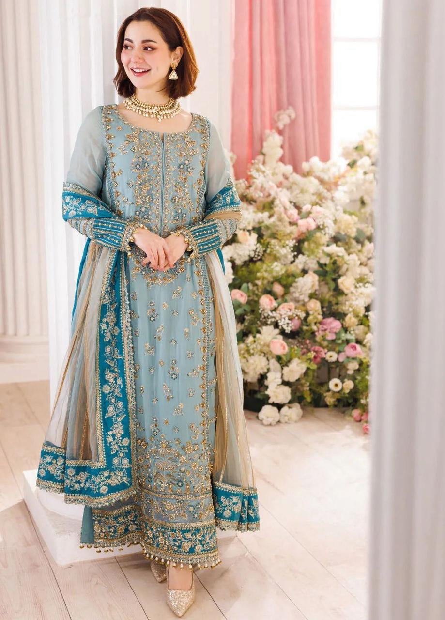 3 Piece Chiffon Net Embroidered Suit