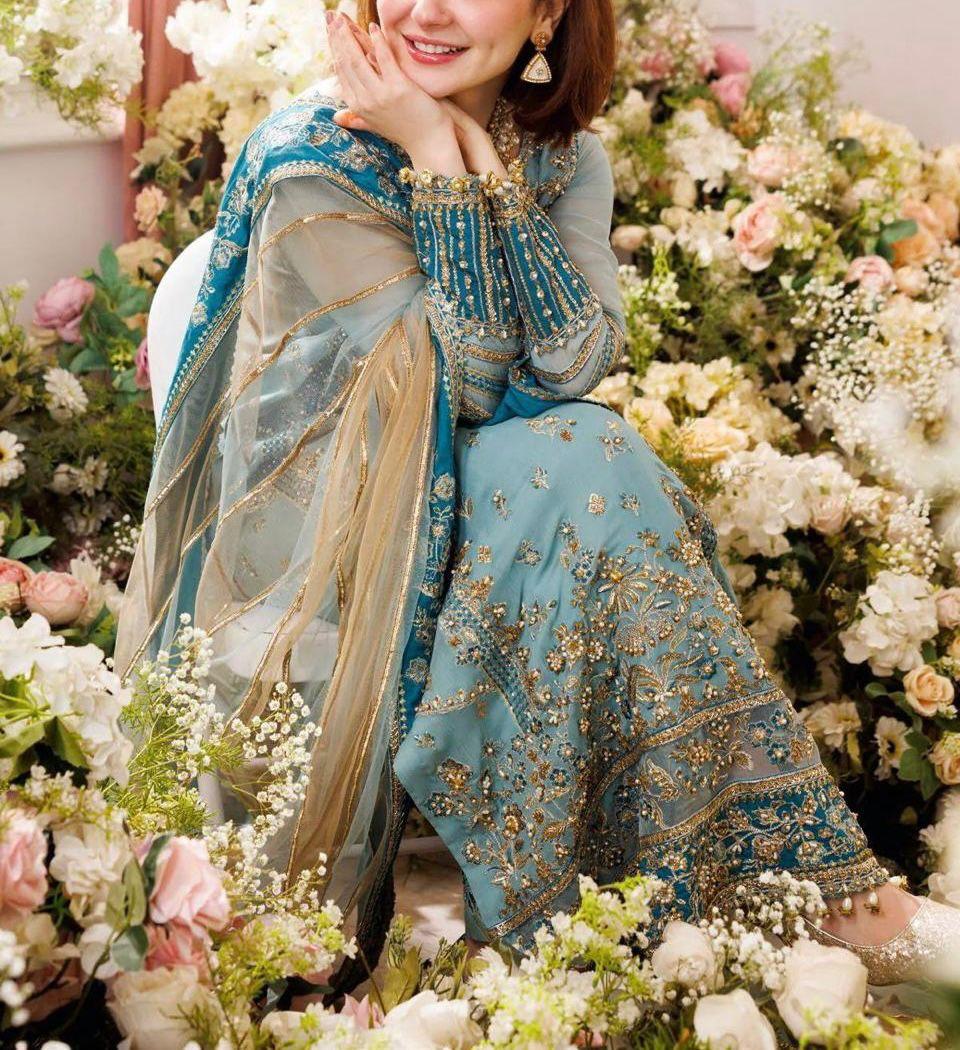 3 Piece Chiffon Net Embroidered Suit