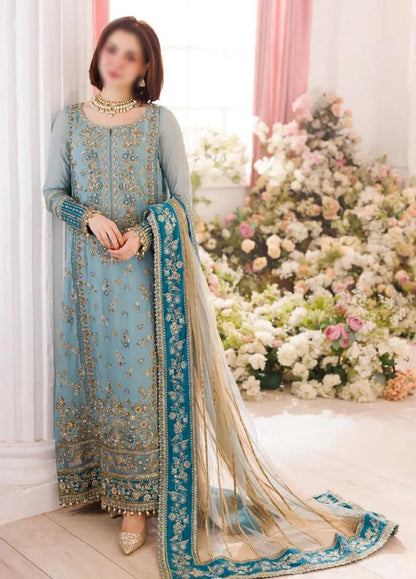3 Piece Chiffon Net Embroidered Suit