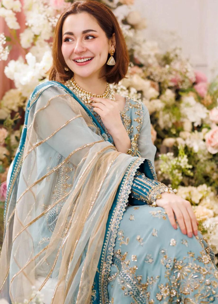 3 Piece Chiffon Net Embroidered Suit