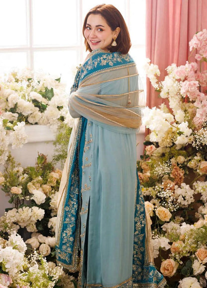 3 Piece Chiffon Net Embroidered Suit