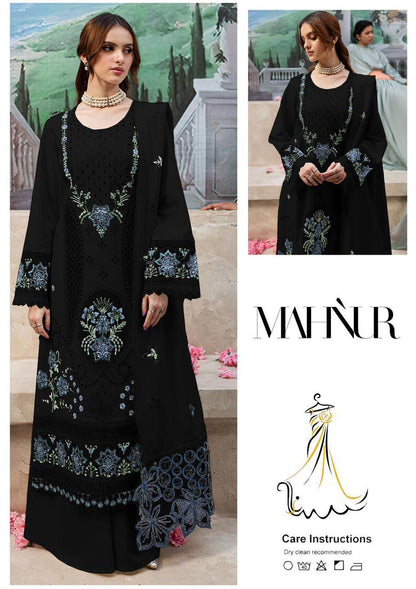 Premium  3 Piece Unstitched Chikankari Embroidered Suit with Embroidered Shiffon Dupatta