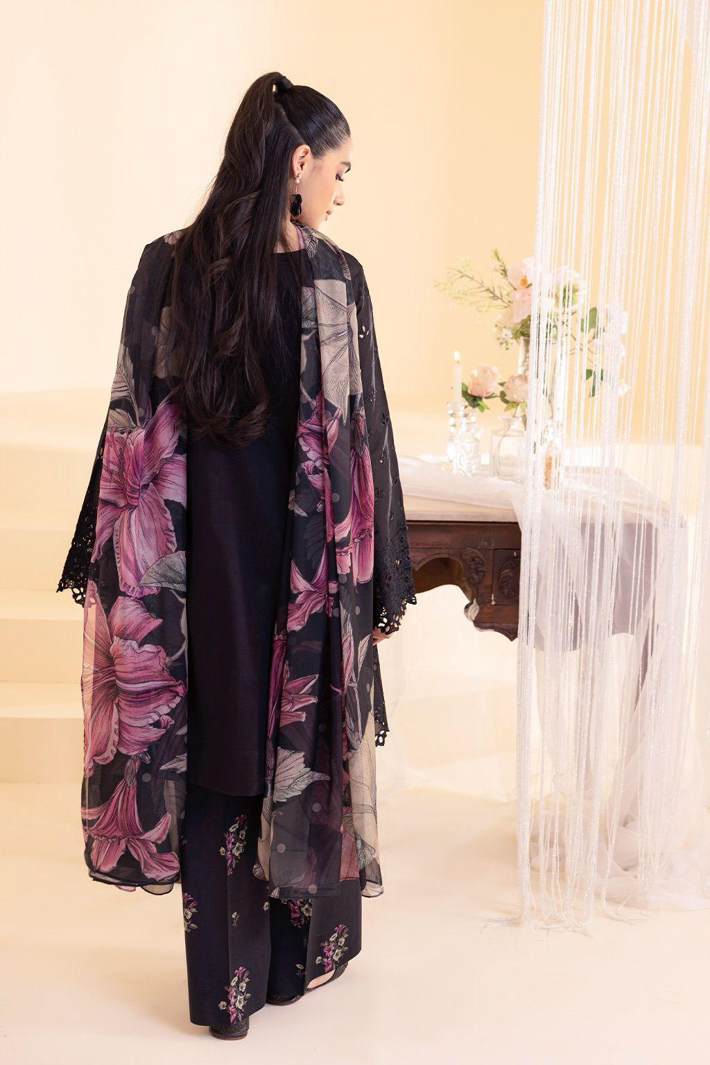 Premium 3 Piece Unstitched Chikankari Lawn Suit with Silk Dupatta