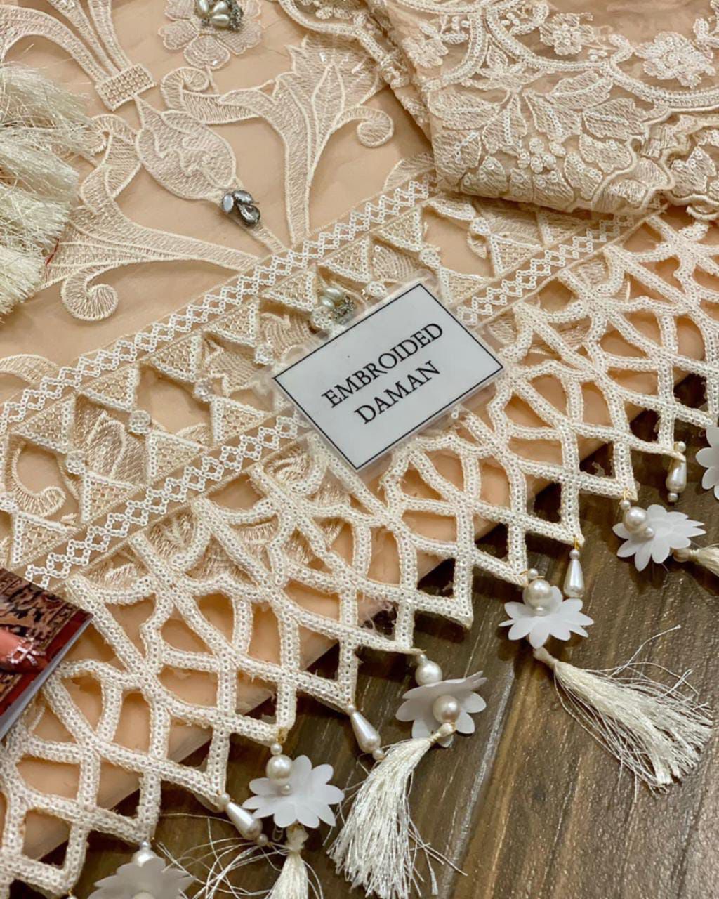 3 Piece Unstitched Embroidery Organza Suit