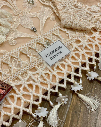 3 Piece Unstitched Embroidery Organza Suit