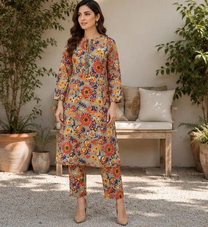 2 Piece Printed Lawn Suit – Premium Soft Fabric