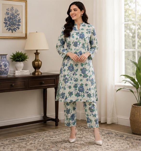 2 Piece Printed Lawn Suit – Premium Soft Fabric