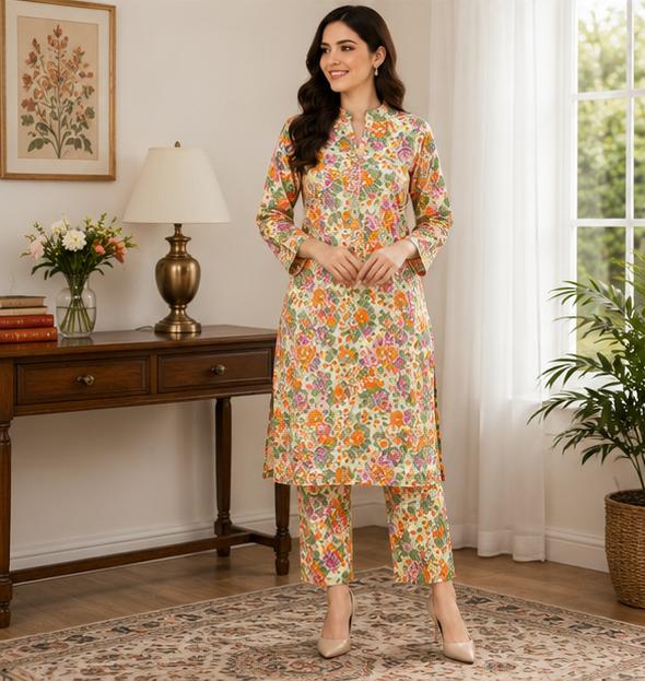 2 Piece Printed Lawn Suit – Premium Soft Fabric