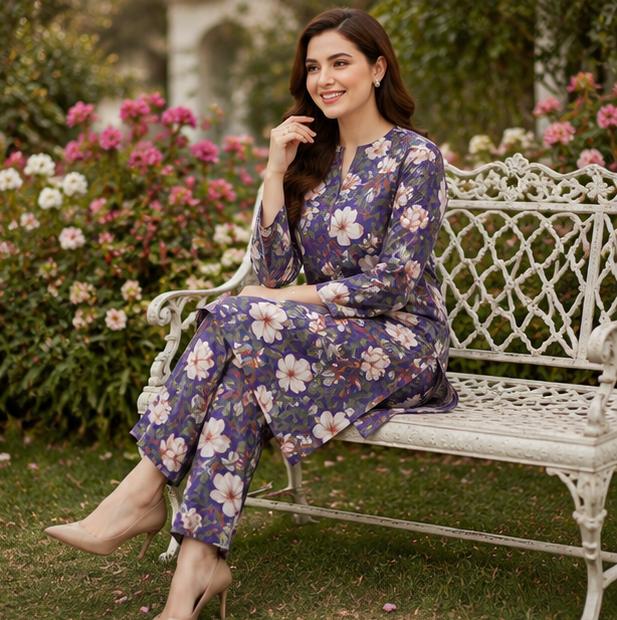2 Piece Printed Lawn Suit – Premium Soft Fabric