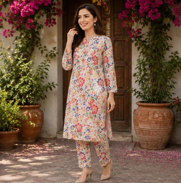 2 Piece Printed Lawn Suit – Premium Soft Fabric