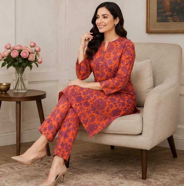 2 Piece Printed Lawn Suit – Premium Soft Fabric