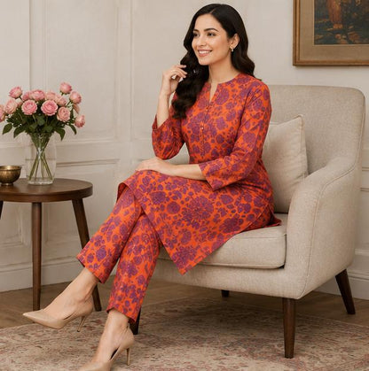 2 Piece Printed Lawn Suit – Premium Soft Fabric