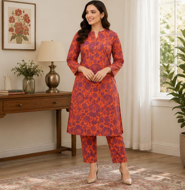 2 Piece Printed Lawn Suit – Premium Soft Fabric